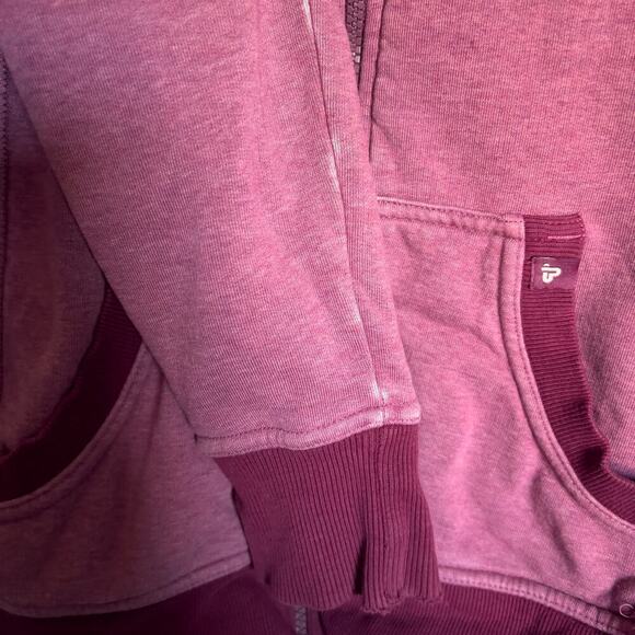 Pact Organic Full Zip Small Hood Berry Burgundy Sweatshirt Hoodie Lounge Long - Picture 3 of 12